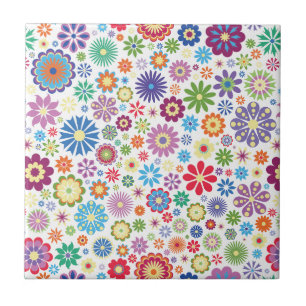Happy flower power tile