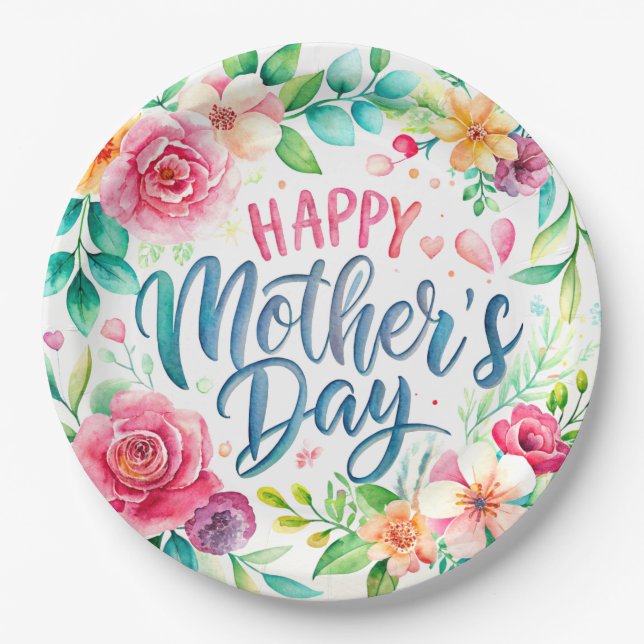 Happy flower simple Libreta con espiral Paper Plate (Front)