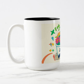 Happy flower  Two-Tone coffee mug