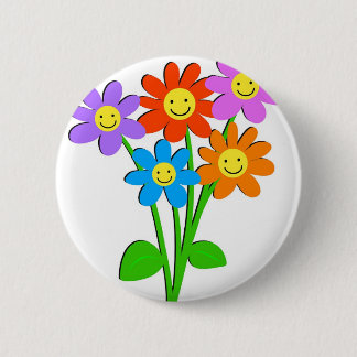 Happy Flowers 6 Cm Round Badge