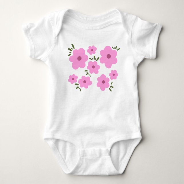 Happy Flowers Baby Bodysuit (Front)