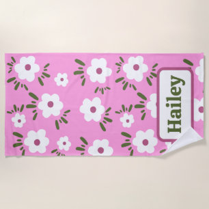Happy Flowers Beach Towel