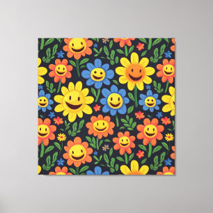 Happy Flowers Canvas Print