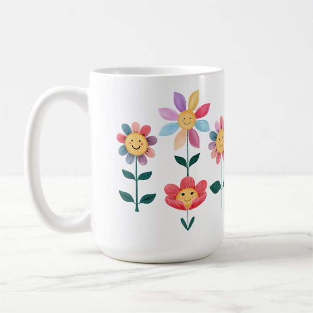 Happy Flowers Coffee Mug (Left)