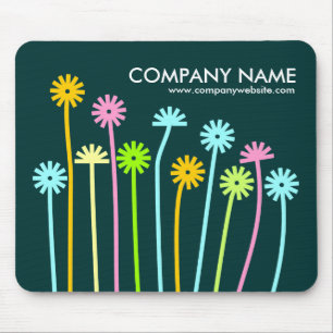 Happy Flowers (Dark Green) Promotional Mouse Mat
