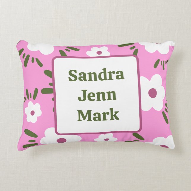 Happy Flowers Decorative Cushion (Front)