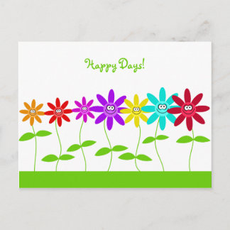 Happy Flowers, Happy Days! Postcard