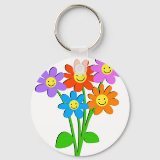 Happy Flowers Key Ring