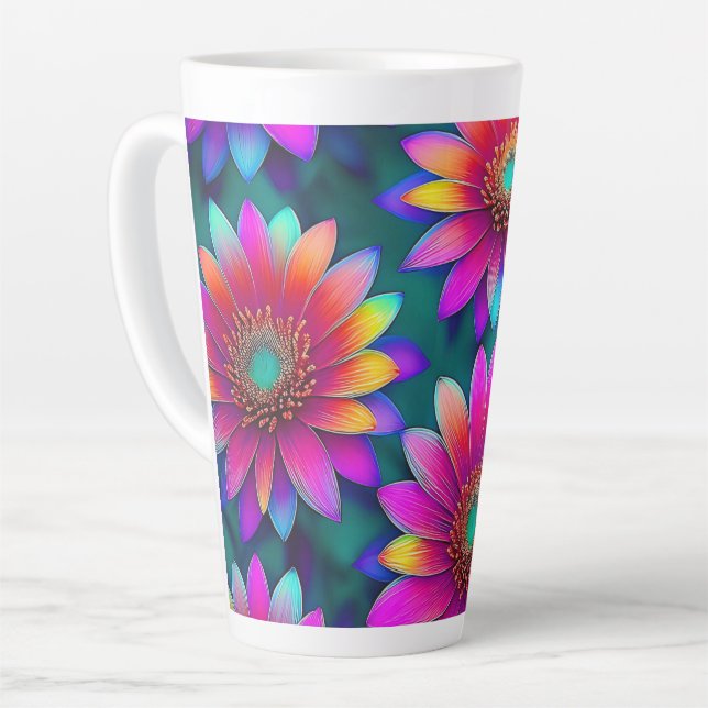 Happy Flowers Latte Mug (Left Angle)