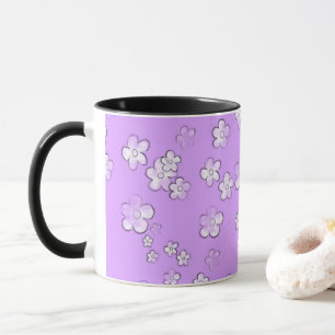 Happy Flowers  - Lavender - Cute Coffee Mug