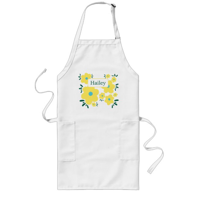 Happy Flowers Long Apron (Front)
