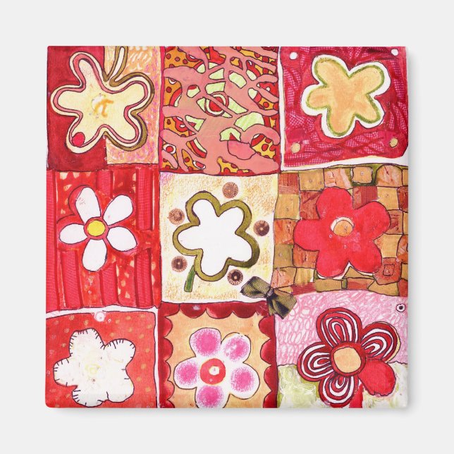 Happy Flowers Magnet (Front)