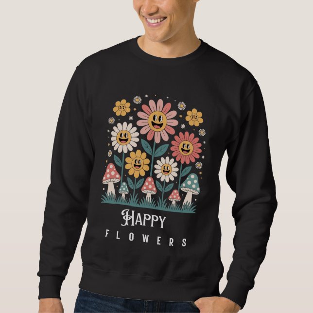 Happy Flowers mens sweatshirt (Front)