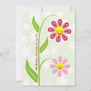 Happy flowers Mother's Day custom flat card