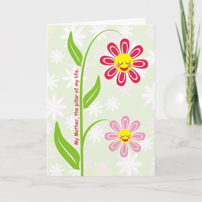 Happy flowers Mother's Day custom greeting card (Front)