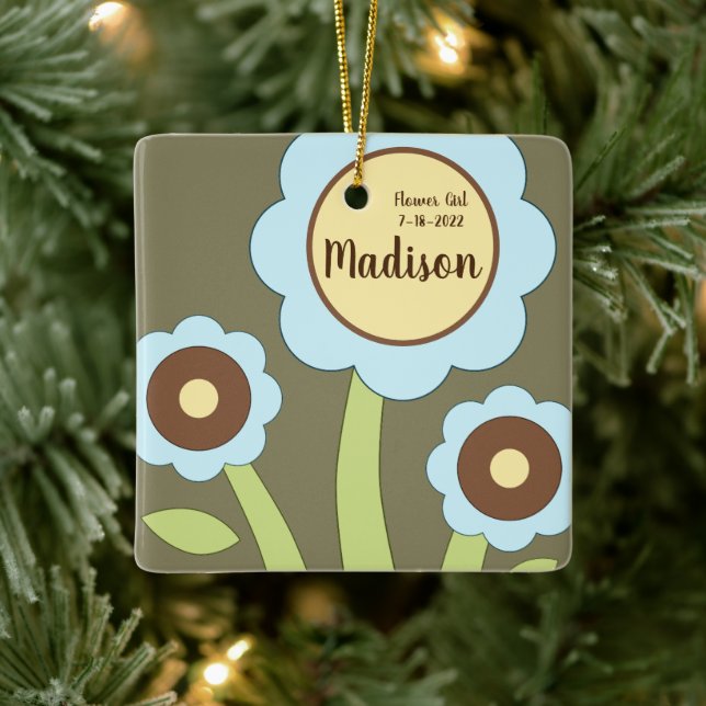 Happy Flowers Ornament Square (Tree)