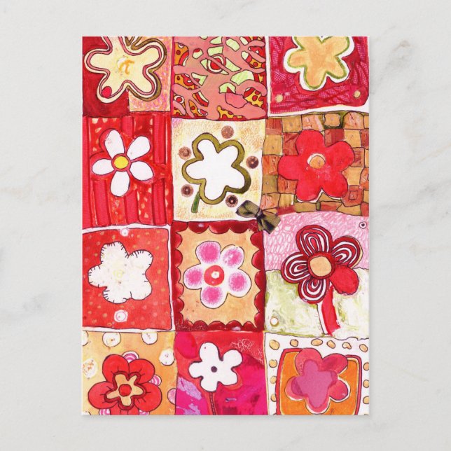 Happy Flowers Postcard (Front)