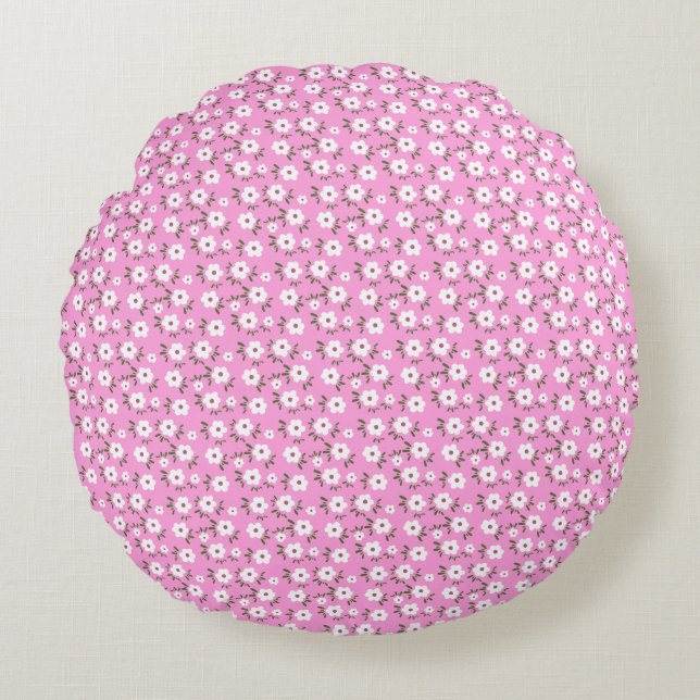 Happy Flowers Round Cushion (Front)