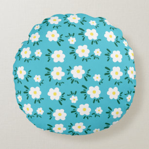 Happy Flowers Round Cushion