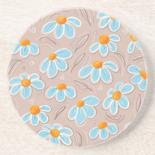 Happy Flowers Sandstone Coaster
