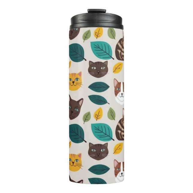 Happy Flowers & Smiling Creatures Digital Print -  Thermal Tumbler (Front)