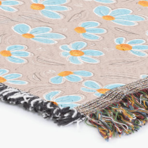 Happy Flowers Throw Blanket