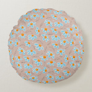 Happy Flowers Throw Pillow