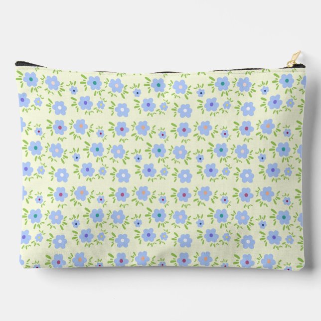 Happy Flowers Yellow Background Accessory Pouch (Back)
