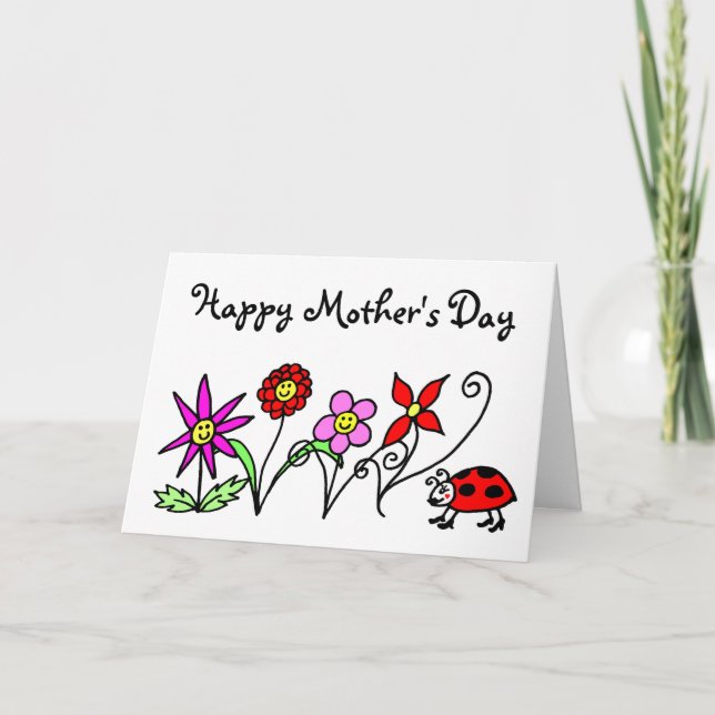 Happy Flowery Mother's Day Card (Front)