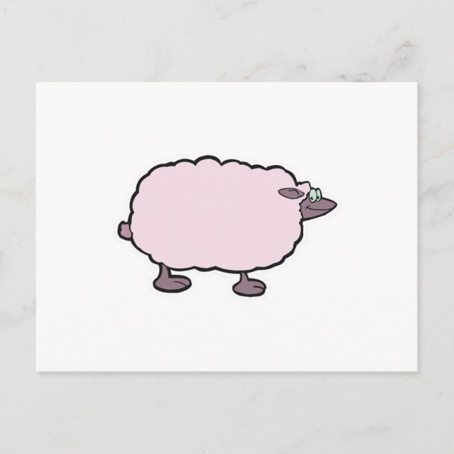 happy fluffy sheep postcard (Front)