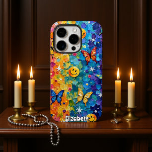 Happy Flutter: Psychedelic Smile iPhone 16 Pro Case
