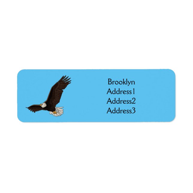 Happy flying bald eagle cartoon illustration (Front)