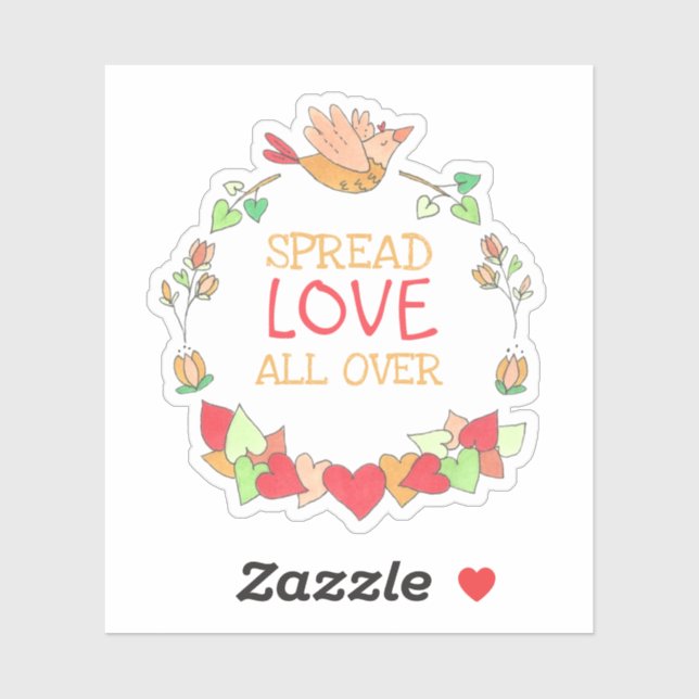 Happy Flying Bird Spread Love All Over Cute (Sheet)