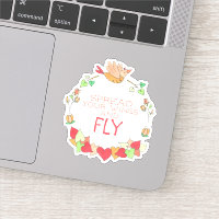 Happy Flying Bird Spread Your Wings and Fly Sticke