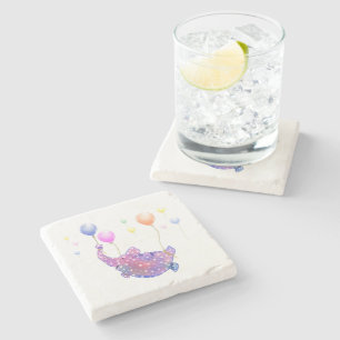 Happy Flying Elephant Stone Coaster