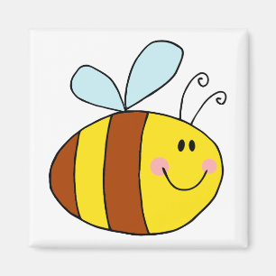 happy flying honeybee honey bee cartoon magnet