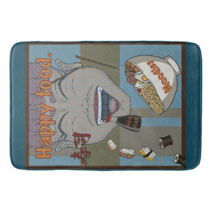 Happy food bath mat