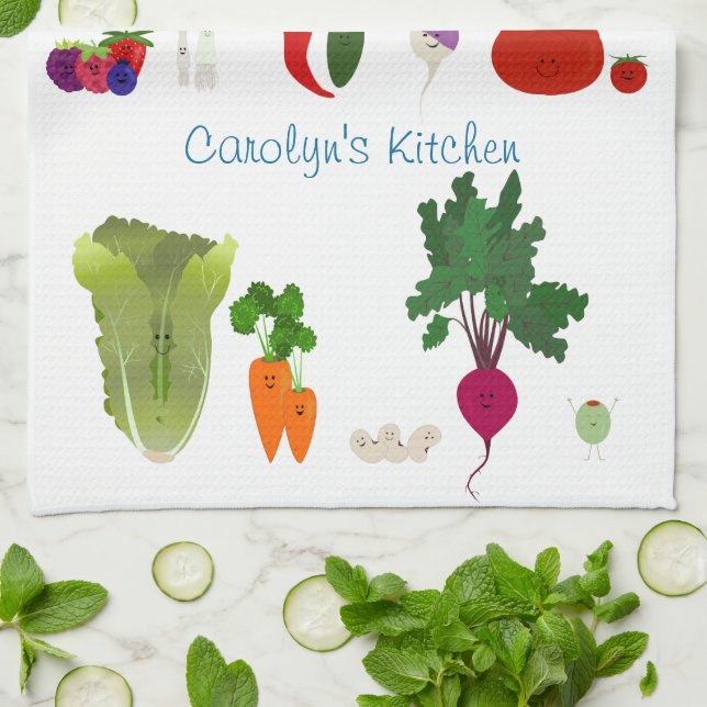 Happy Food Personalised Tea Towel (Folded)