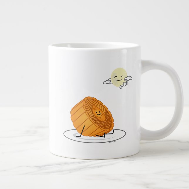 Happy Foods Design - Cute Adorable Food Mid Autumn Large Coffee Mug (Right)