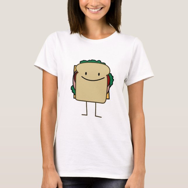 Happy Foods Smiling Sandwich T-Shirt (Front)
