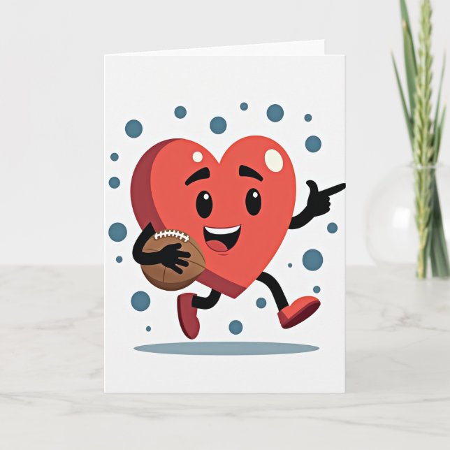 Happy Football Heart Card (Front)