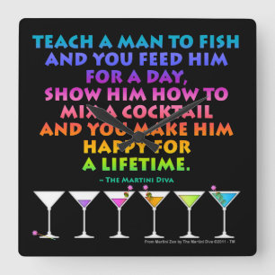 HAPPY FOR A LIFETIME COCKTAIL WALL CLOCK