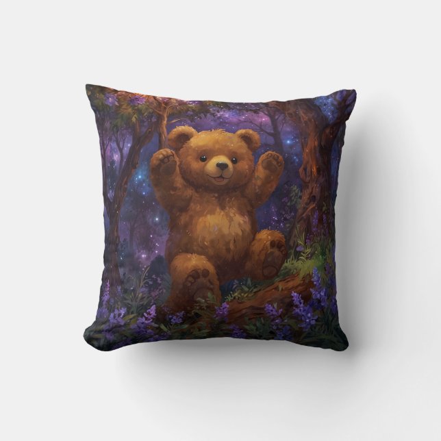 Happy Forest Teddy Bear Art Cushion (Front)