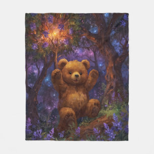 Happy Forest Teddy Bear Art Fleece Blanket