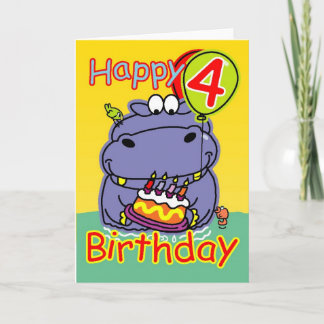 Happy fourth birthday card