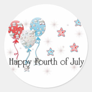Happy Fourth of July Balloons/Stars Stickers