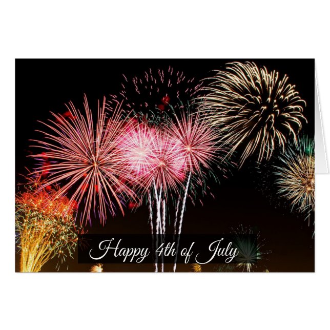 Happy Fourth of July Fireworks Card (Front Horizontal)