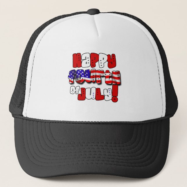 Happy Fourth of July Gear Trucker Hat (Front)