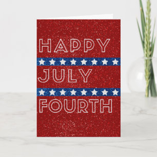 Happy Fourth Of July Glitter Card
