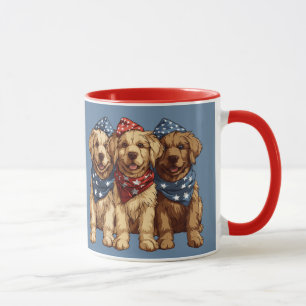 Happy Fourth Of July Golden Retriever Dogs Mug